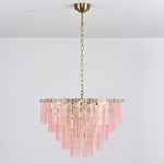 Opalora Pink Glass Chandelier | Murano-Style Gold Accent Lighting
