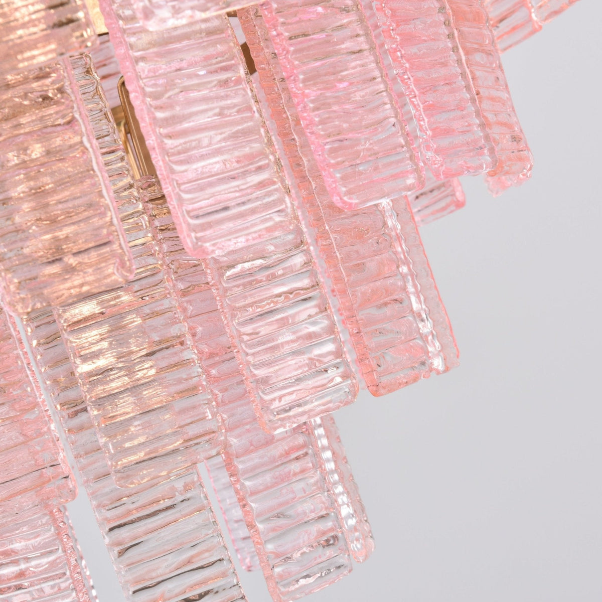 Opalora Pink Glass Chandelier | Murano-Style Gold Accent Lighting