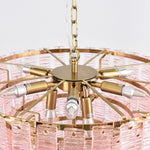 Opalora Pink Glass Chandelier | Murano-Style Gold Accent Lighting