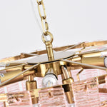 Opalora Pink Glass Chandelier | Murano-Style Gold Accent Lighting