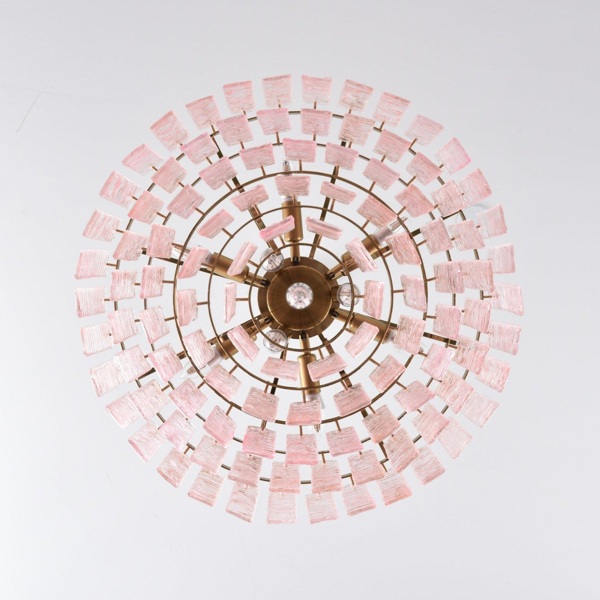 Opalora Pink Glass Chandelier | Murano-Style Gold Accent Lighting