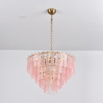 Opalora Pink Glass Chandelier | Murano-Style Gold Accent Lighting
