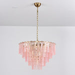 Opalora Pink Glass Chandelier | Murano-Style Gold Accent Lighting