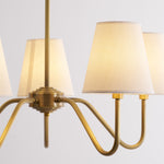 Opaluxe Brass Chandelier – Six-Light Designer Ceiling Light with Fabric Shades