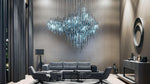 Opera Handblown Glass Linear Chandelier for Modern Interiors