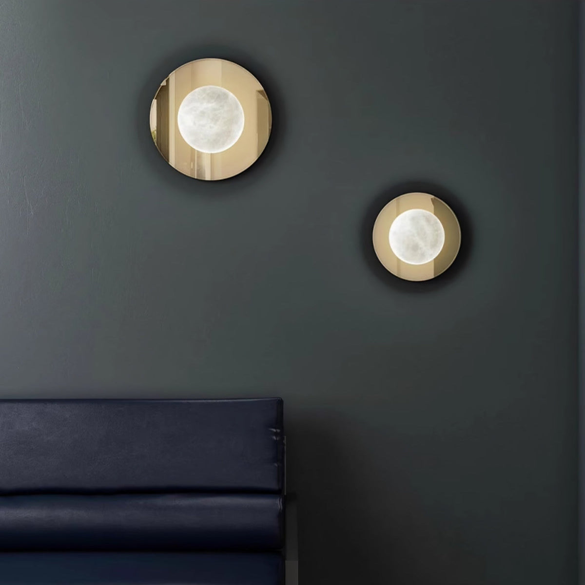 Ophela Alabaster Wall Sconce in Brushed Brass | Modern Bedroom Lighting