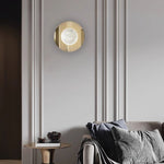 Ophela Alabaster Wall Sconce in Brushed Brass | Modern Bedroom Lighting