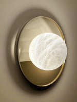 Ophela Alabaster Wall Sconce in Brushed Brass | Modern Bedroom Lighting