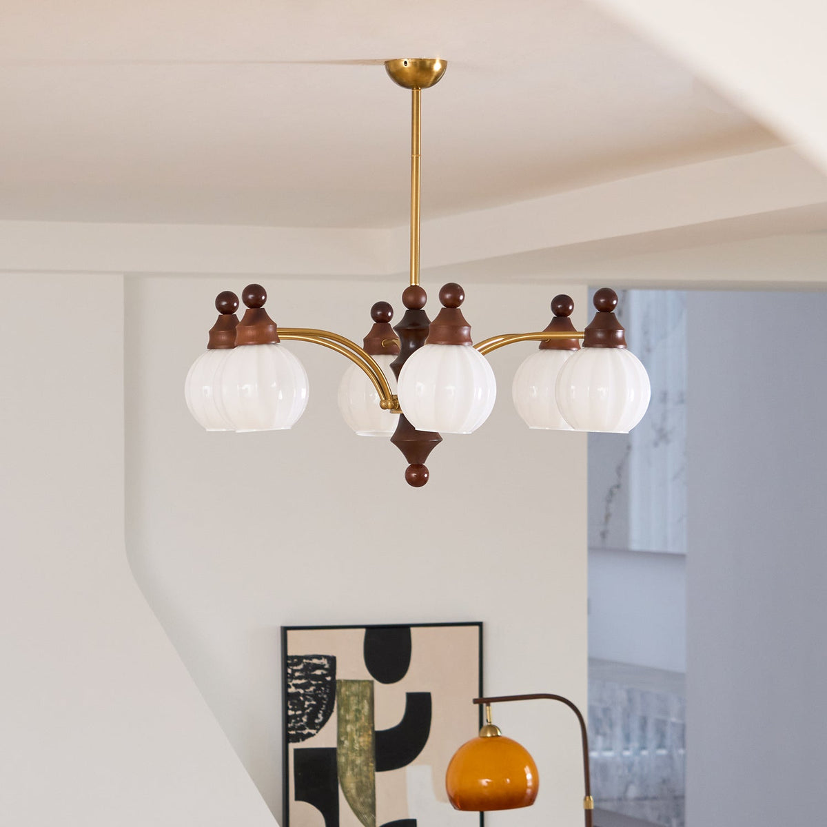 Ophelia Blossom Chandelier – Modern Floral Glass Pendant Light for Dining Room and Living Room