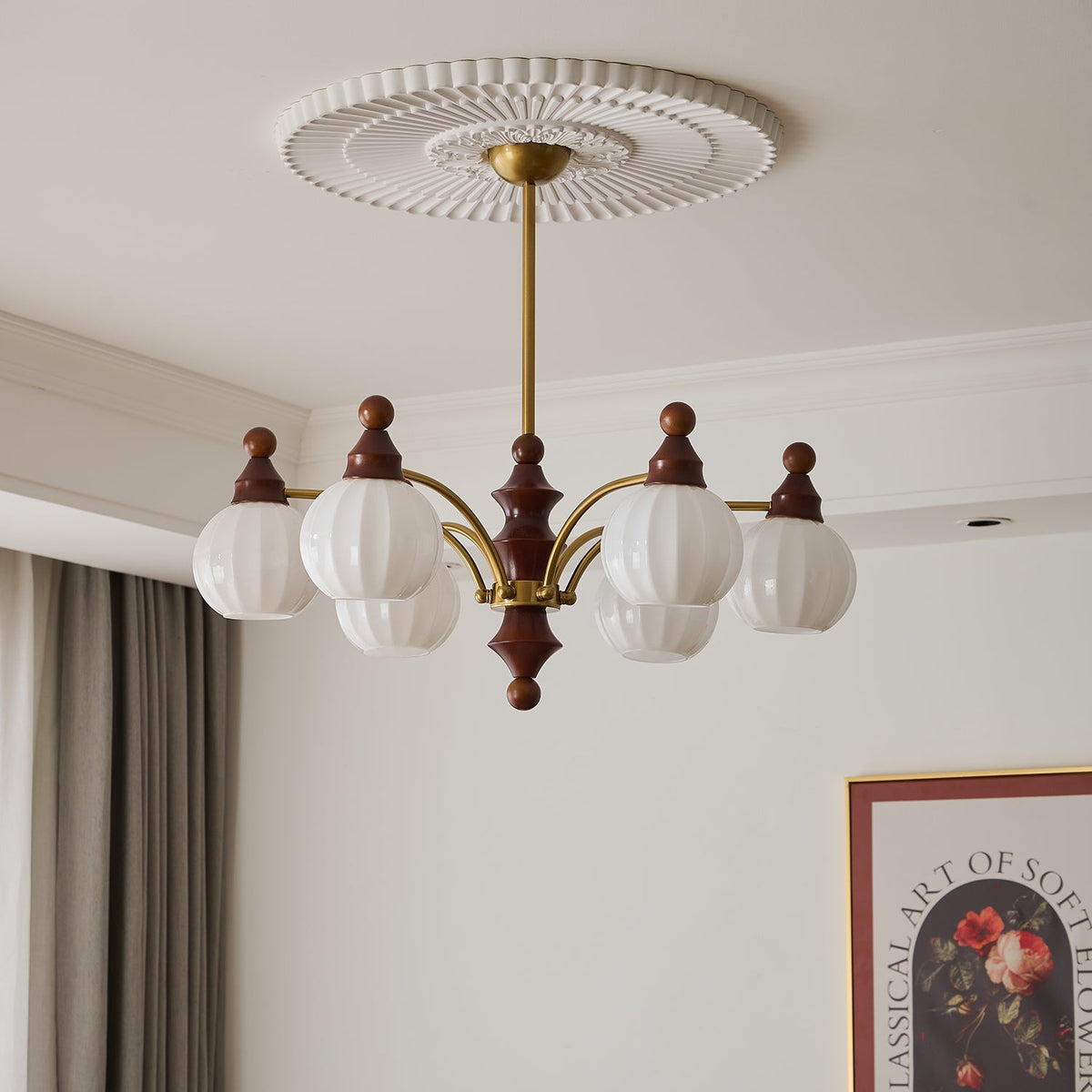 Ophelia Blossom Chandelier – Modern Floral Glass Pendant Light for Dining Room and Living Room