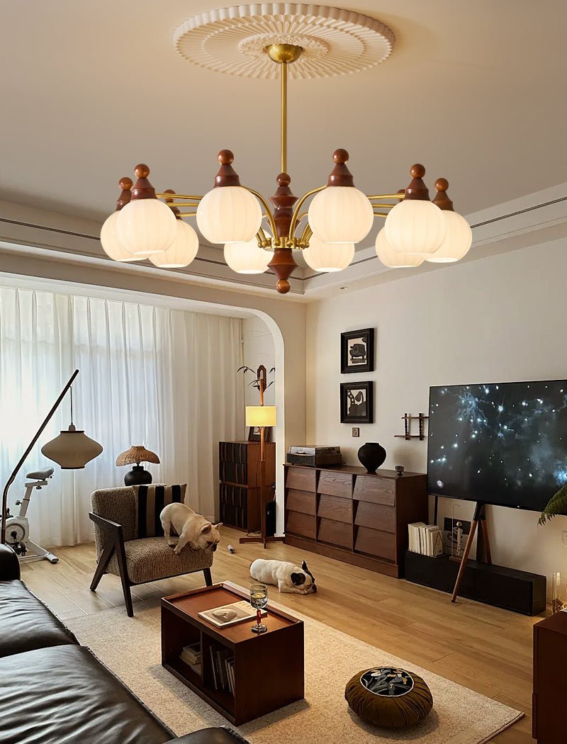 Ophelia Blossom Chandelier – Modern Floral Glass Pendant Light for Dining Room and Living Room