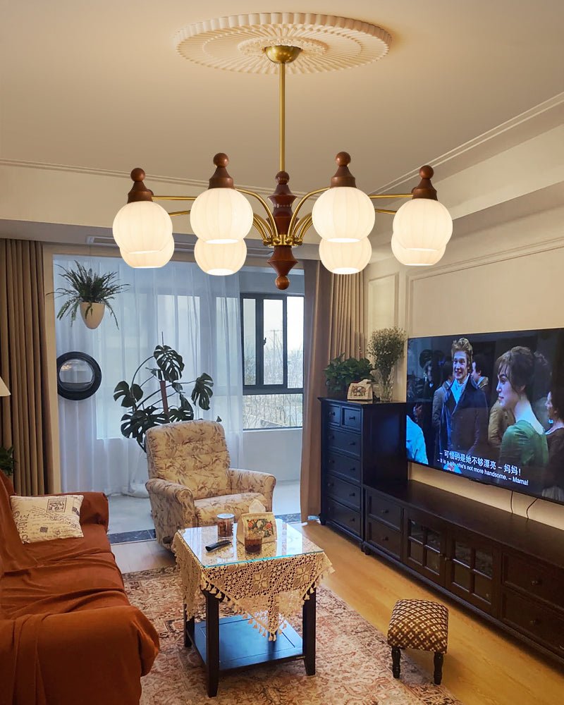 Ophelia Blossom Chandelier – Modern Floral Glass Pendant Light for Dining Room and Living Room
