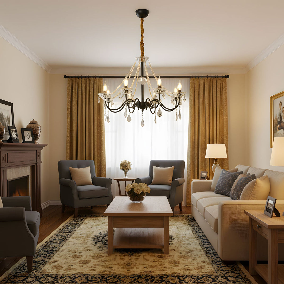 Opulence Crystal Chandelier – Modern Luxury Lighting for Dining Room and Living Room