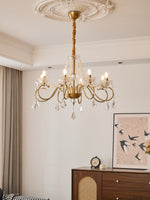 Opulent Pearl Crystal Chandelier with Copper Accents for Elegant Interiors