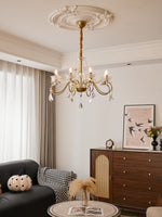 Opulent Pearl Crystal Chandelier with Copper Accents for Elegant Interiors