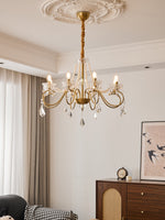 Opulent Pearl Crystal Chandelier with Copper Accents for Elegant Interiors