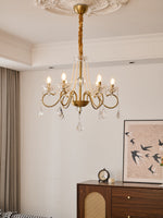 Opulent Pearl Crystal Chandelier with Copper Accents for Elegant Interiors