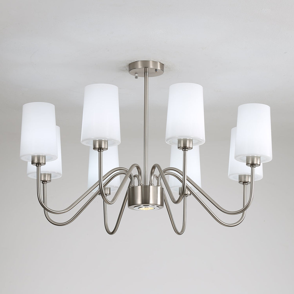 Opulenza Chandelier – Designer Fabric & Metal Pendant Light for Dining Room