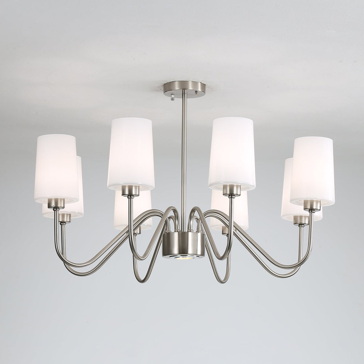 Opulenza Chandelier – Designer Fabric & Metal Pendant Light for Dining Room