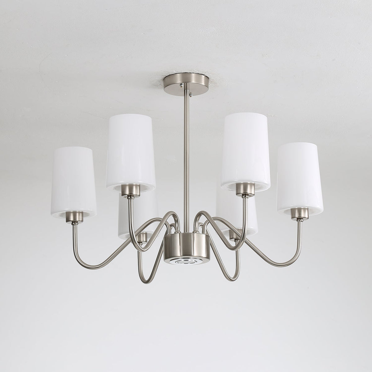 Opulenza Chandelier – Designer Fabric & Metal Pendant Light for Dining Room