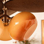 Orabel Ember Chandelier – Modern Walnut & Glass Pendant Light