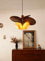 Orabel Ember Chandelier – Modern Walnut & Glass Pendant Light