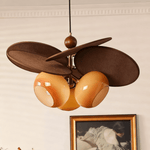 Orabel Ember Chandelier – Modern Walnut & Glass Pendant Light