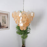 Aurora Orange Glass Disc Chandelier – Modern Murano-Inspired Pendant Light