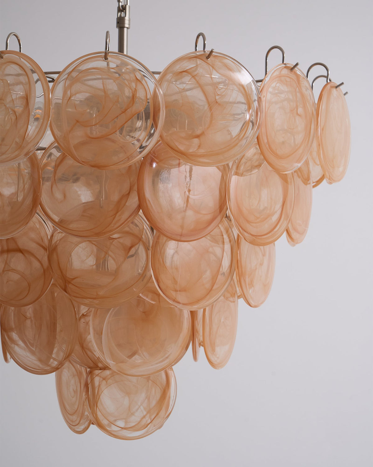 Aurora Orange Glass Disc Chandelier – Modern Murano-Inspired Pendant Light