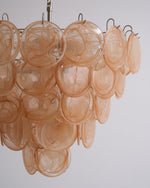 Aurora Orange Glass Disc Chandelier – Modern Murano-Inspired Pendant Light