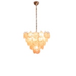Aurora Orange Glass Disc Chandelier – Modern Murano-Inspired Pendant Light