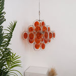 Aurelia Orange Glass Disc Chandelier – Modern Designer Pendant Light