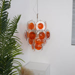 Aurelia Orange Glass Disc Chandelier – Modern Designer Pendant Light