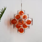 Aurelia Orange Glass Disc Chandelier – Modern Designer Pendant Light