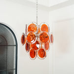 Aurelia Orange Glass Disc Chandelier – Modern Designer Pendant Light