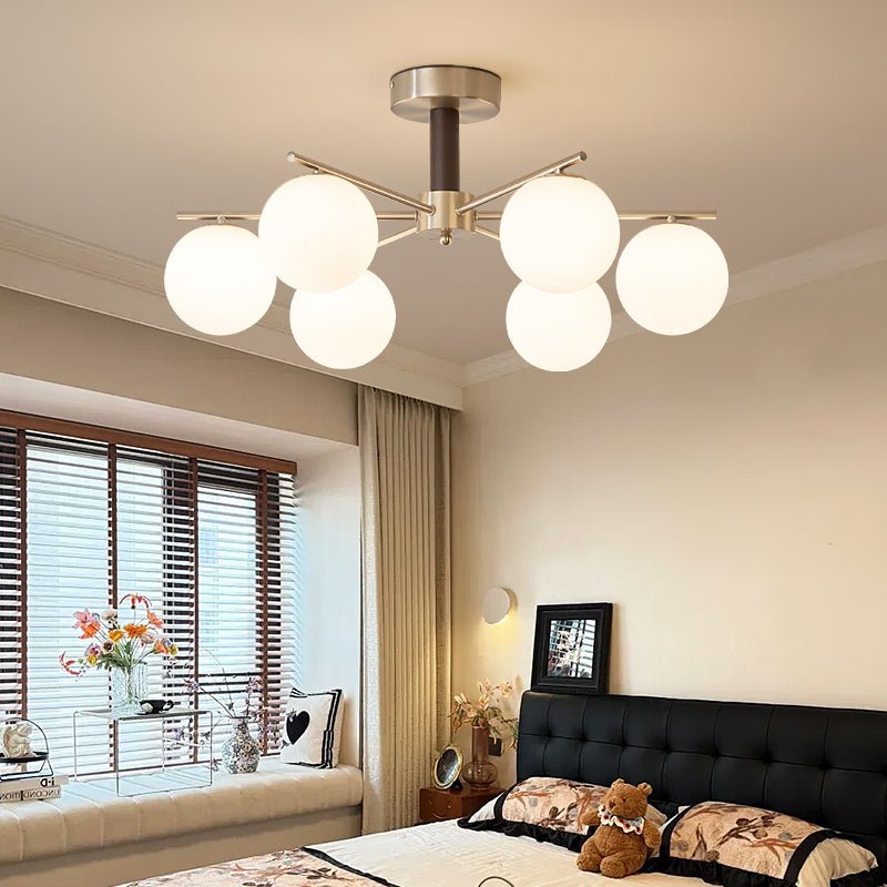 Orb Balance Chandelier – Modern Glass Sphere Pendant Light for Dining Room and Living Room