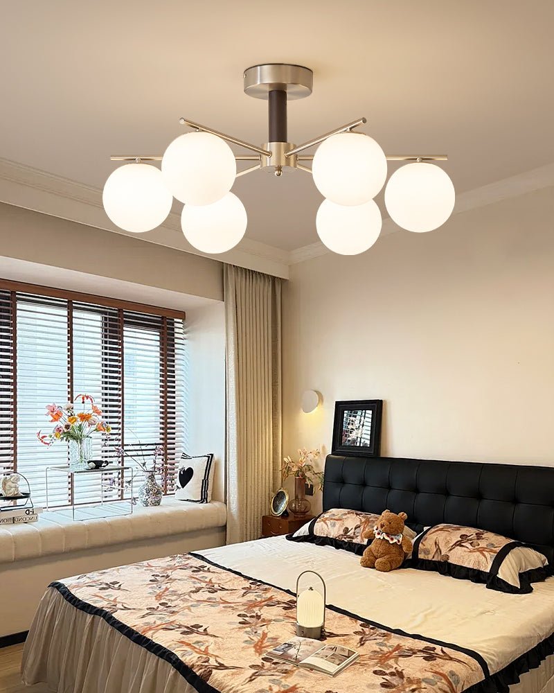 Orb Balance Chandelier – Modern Glass Sphere Pendant Light for Dining Room and Living Room