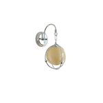 Orb Cage Semi Wall Sconce in Chrome with White Glass Globe