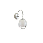 Orb Cage Semi Wall Sconce in Chrome with White Glass Globe