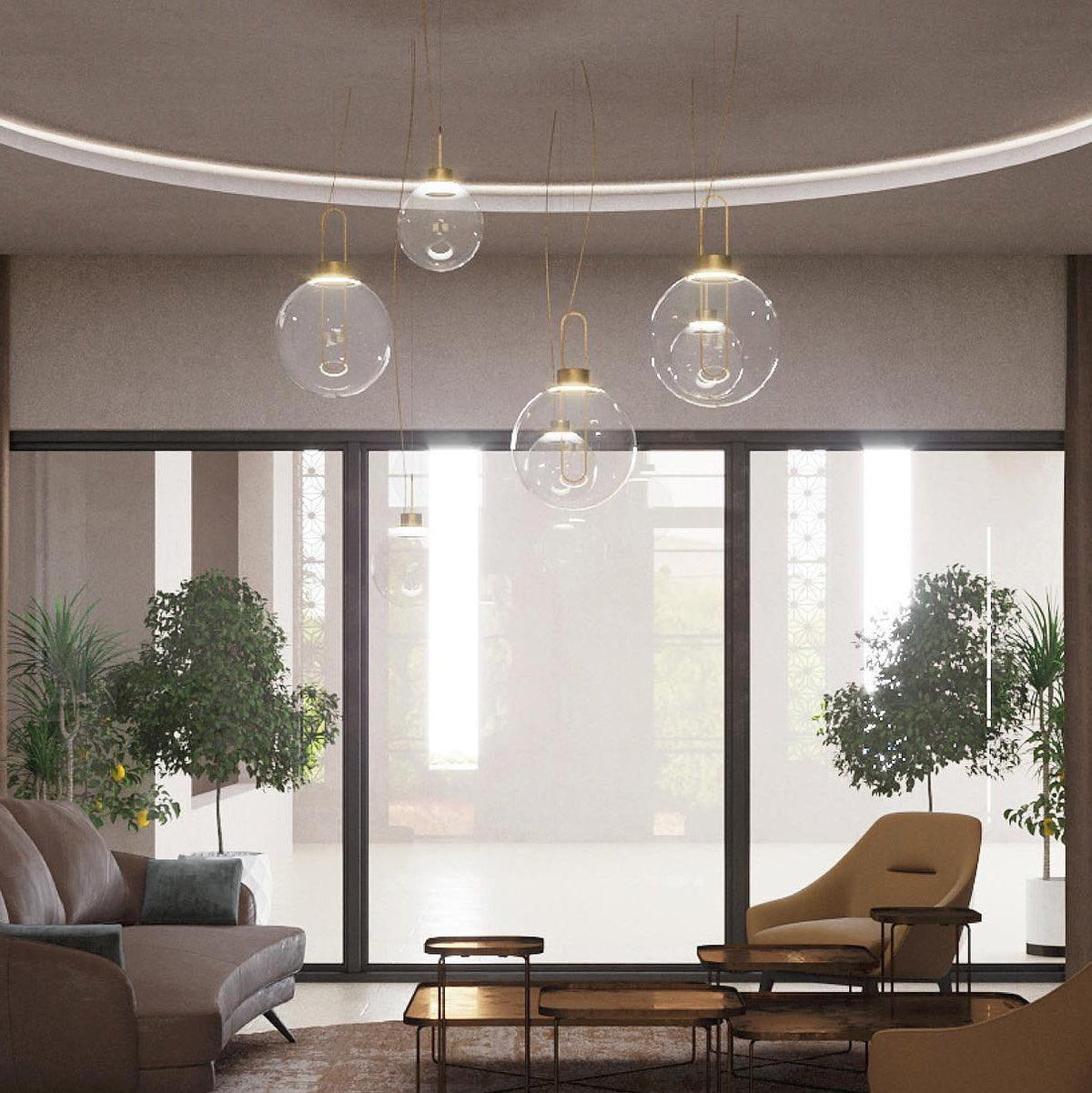 Orb Pendant Light – Modern LED Glass Sphere Lamp for Dining Room and Living Room