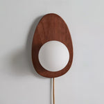 Orba Walnut Plug In Wall Lamp