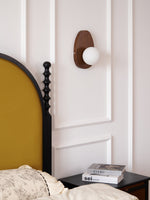 Orba Walnut Plug In Wall Lamp