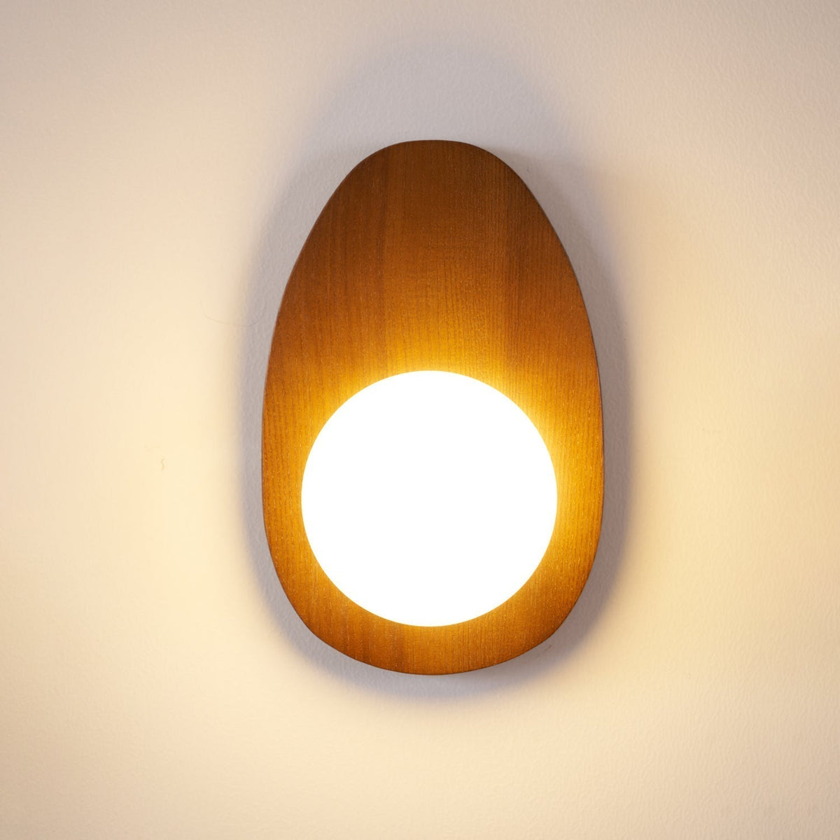 Orba Walnut Plug In Wall Lamp