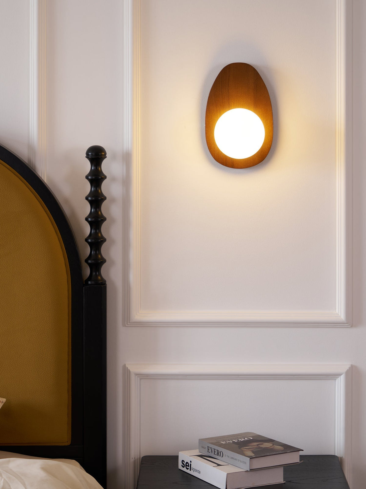 Orba Walnut Plug In Wall Lamp