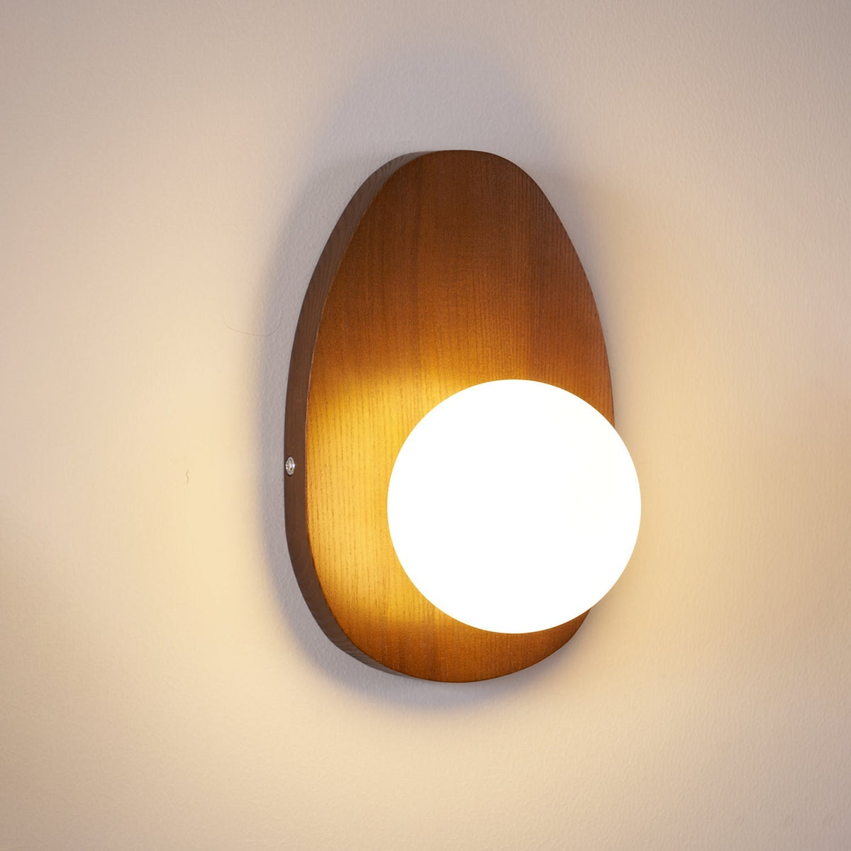 Orba Walnut Plug In Wall Lamp