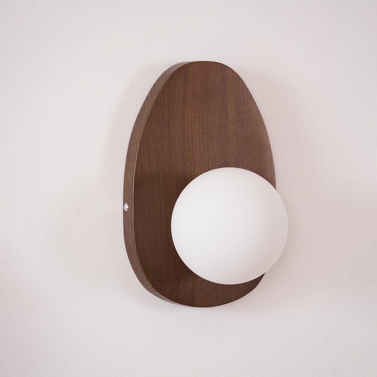 Orba Walnut Plug In Wall Lamp