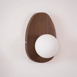 Orba Walnut Plug In Wall Lamp