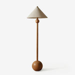 Orbelle Balance Floor Lamp in Walnut Wood and Beige Fabric