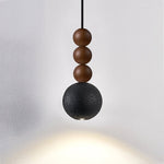 Orbio Sphere Pendant Light — Walnut & Black Travertine Ceiling Lamp