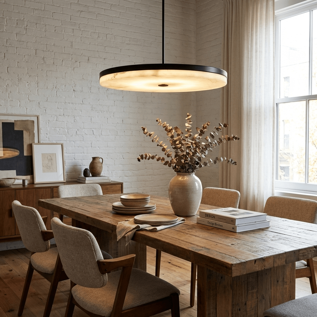 Orbis Alabaster Pendant Light – Modern Natural Stone Ceiling Lamp